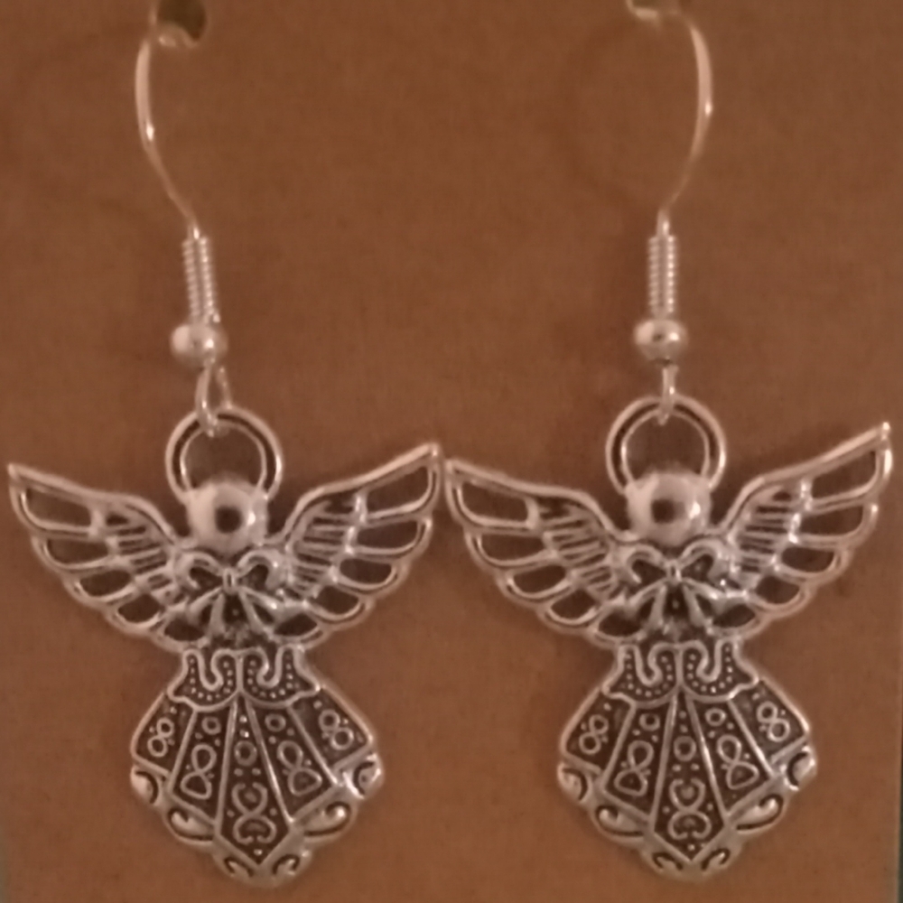 Elegant Silver Angel Wing Earrings